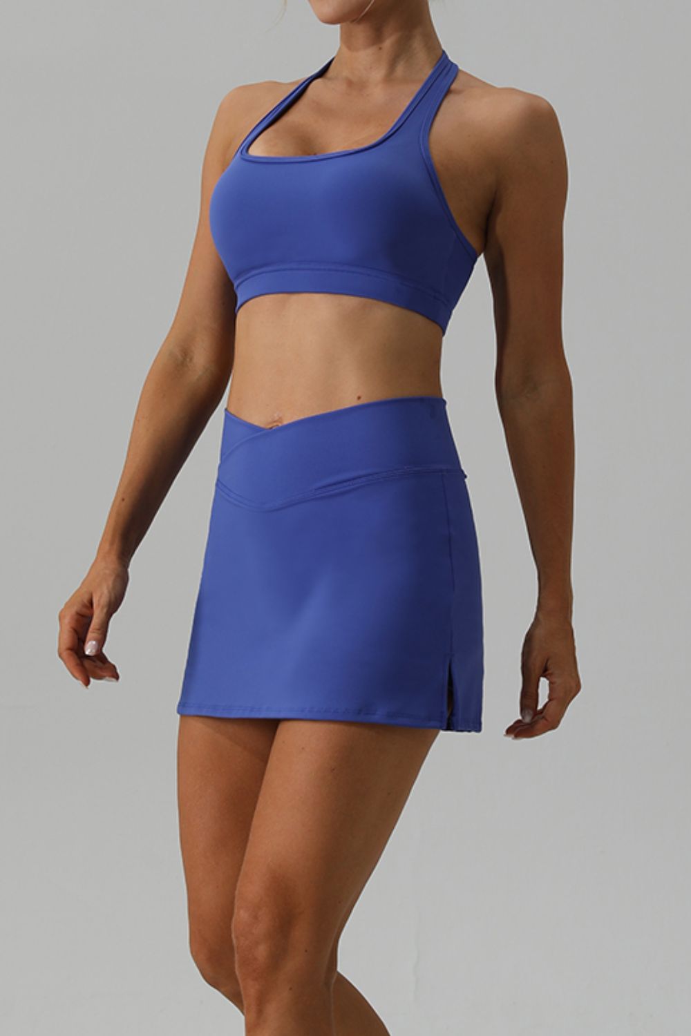 Halter Neck Tank and Slit Skirt Active Set