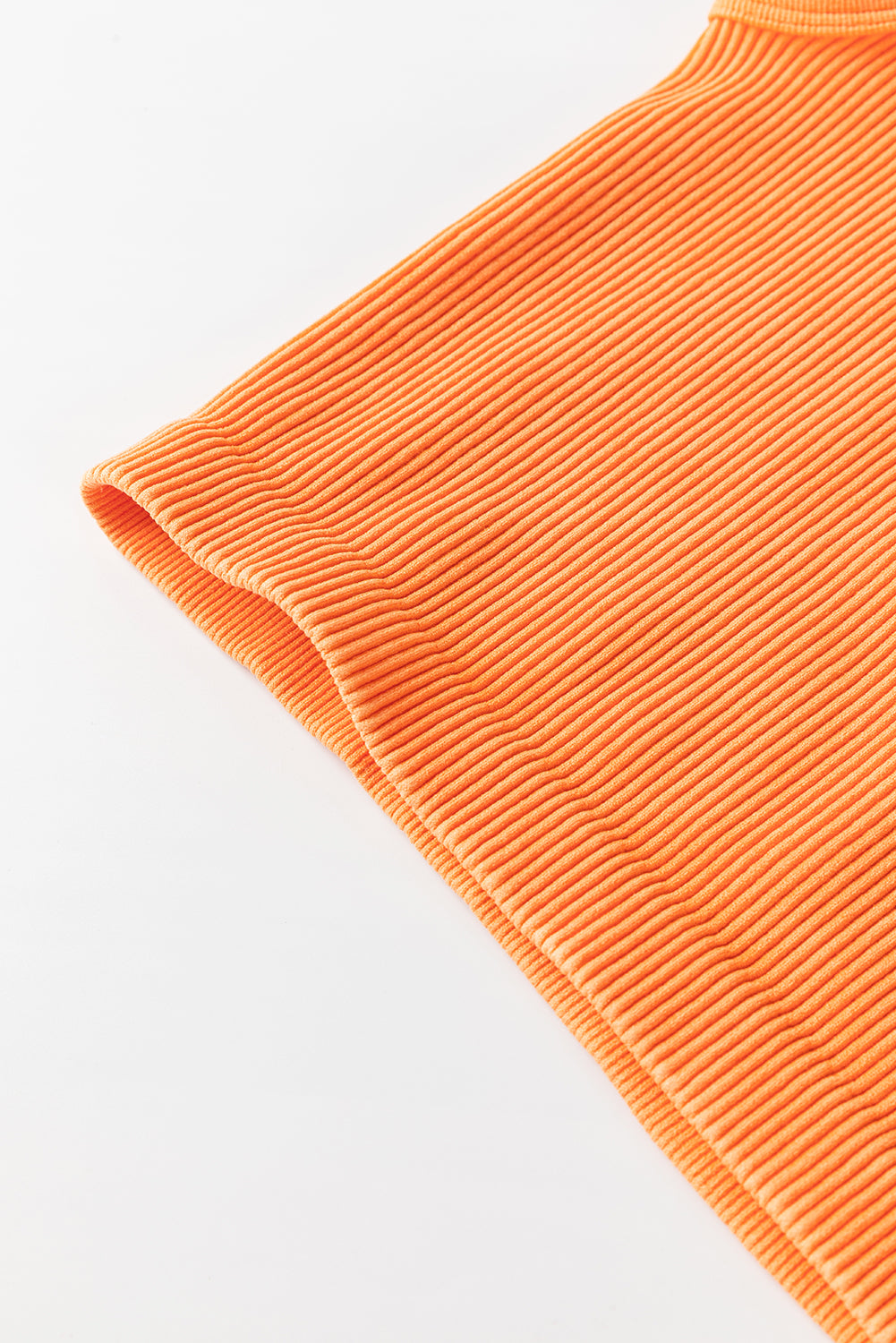 Grapefruit Orange Ribbed Seamless Cropped Tank Top