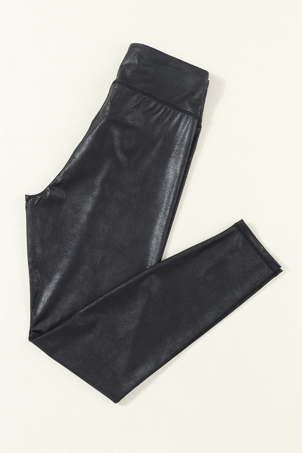 Fancy pants Black Crossed Dip Waist Sleek Leather Leggings