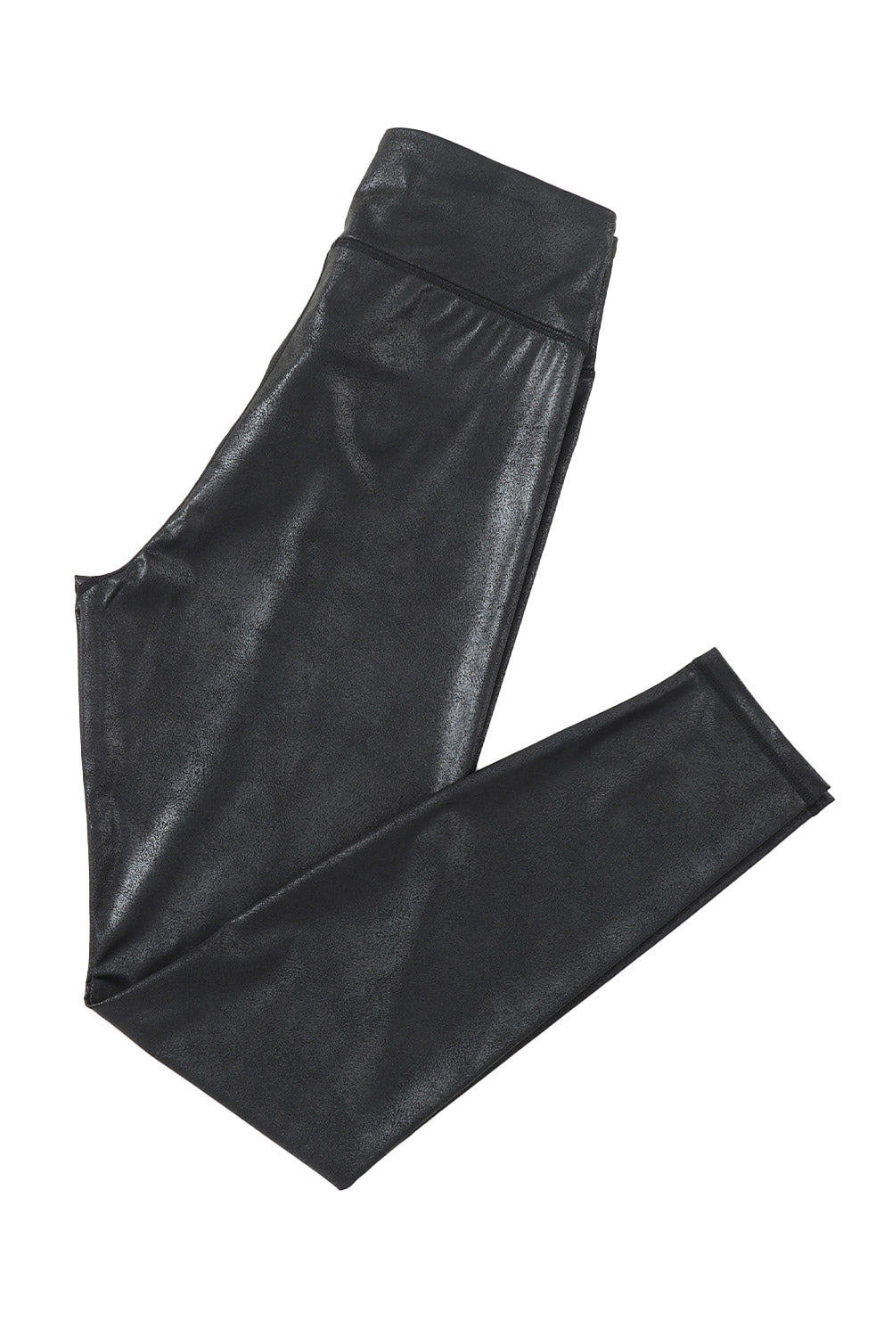 Fancy pants Black Crossed Dip Waist Sleek Leather Leggings