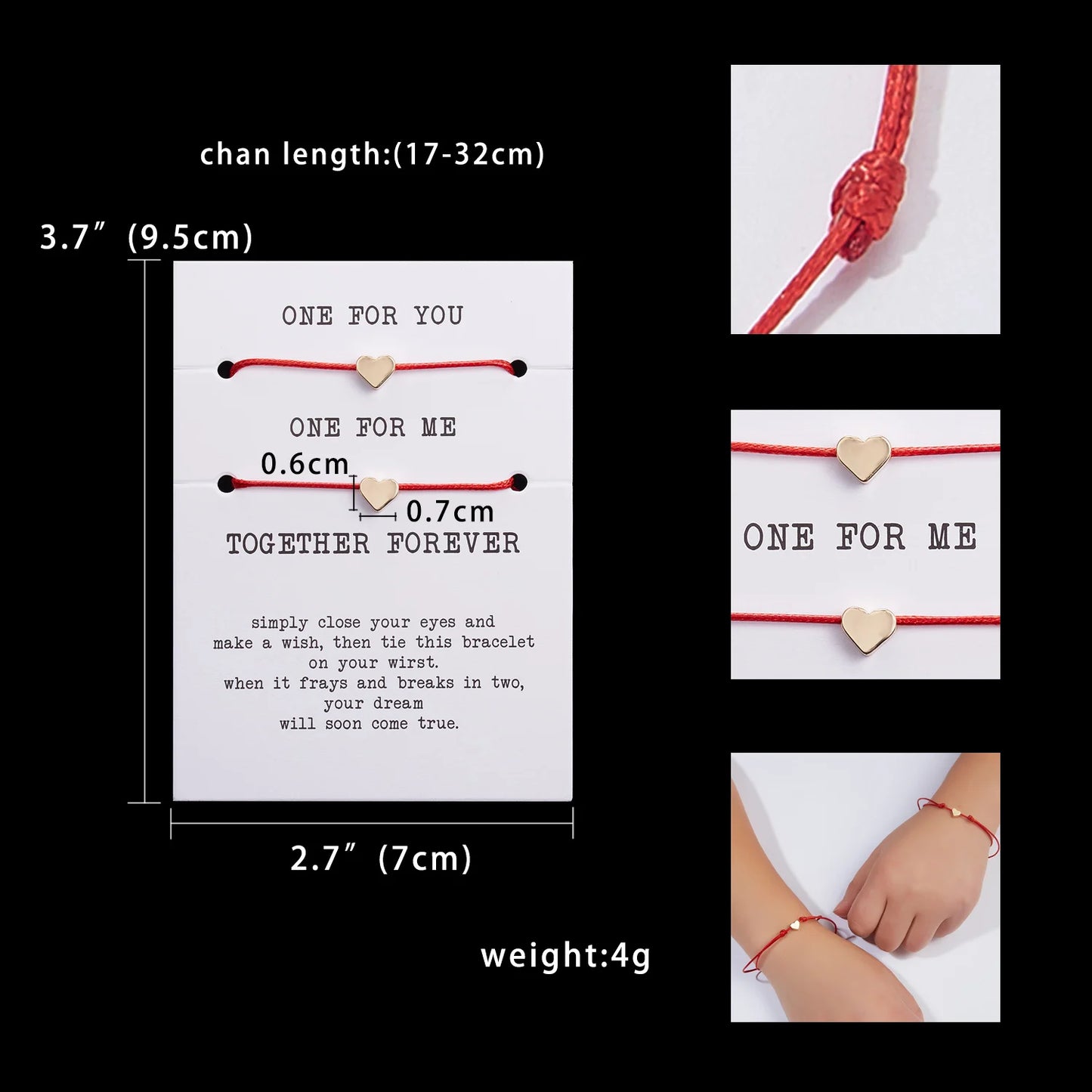 Small Love Heart Bracelet for Women Simple Star Crown Red Rope Thread Adjustable Couple Bracelets Summer Jewelry Gifts