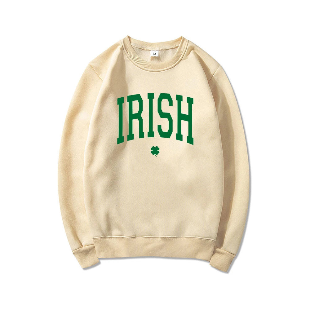 Irish Sweatshirt St Patricks Day Sweatshirts Saint Patricks Day Shirt Women Sweatshirt Long Sleeve Pullover Shamrock Hoodie Tops