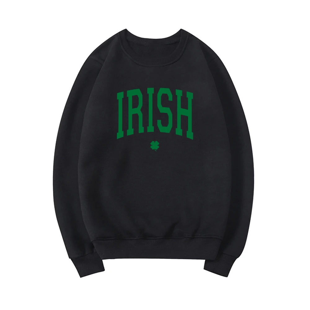 Irish Sweatshirt St Patricks Day Sweatshirts Saint Patricks Day Shirt Women Sweatshirt Long Sleeve Pullover Shamrock Hoodie Tops