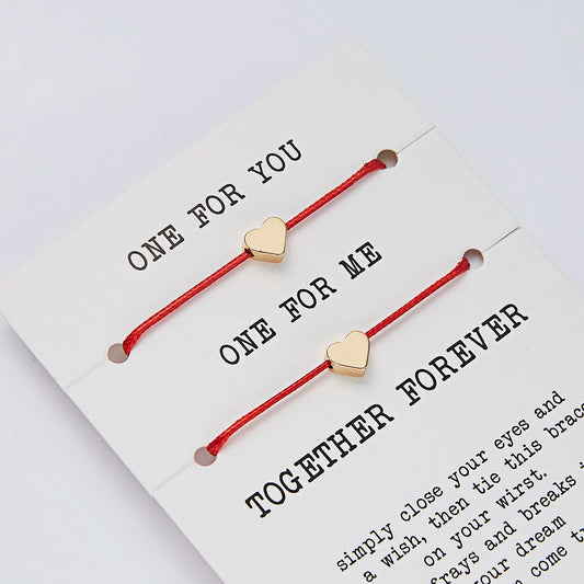 Small Love Heart Bracelet for Women Simple Star Crown Red Rope Thread Adjustable Couple Bracelets Summer Jewelry Gifts