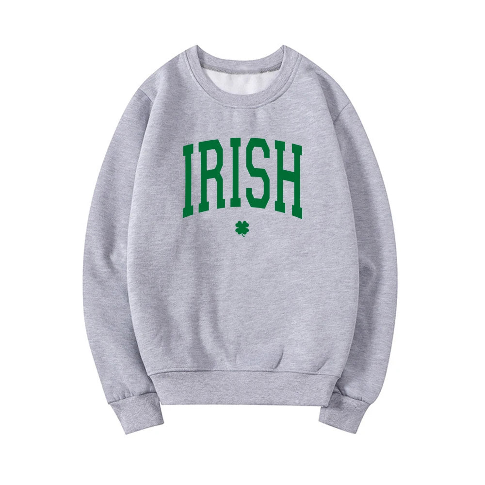 Irish Sweatshirt St Patricks Day Sweatshirts Saint Patricks Day Shirt Women Sweatshirt Long Sleeve Pullover Shamrock Hoodie Tops