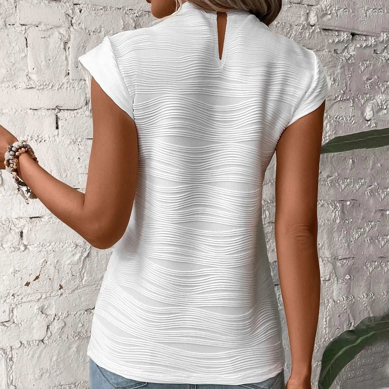 Baddie White Short Sleeve Blouse Shirt Streetwear Summer Top