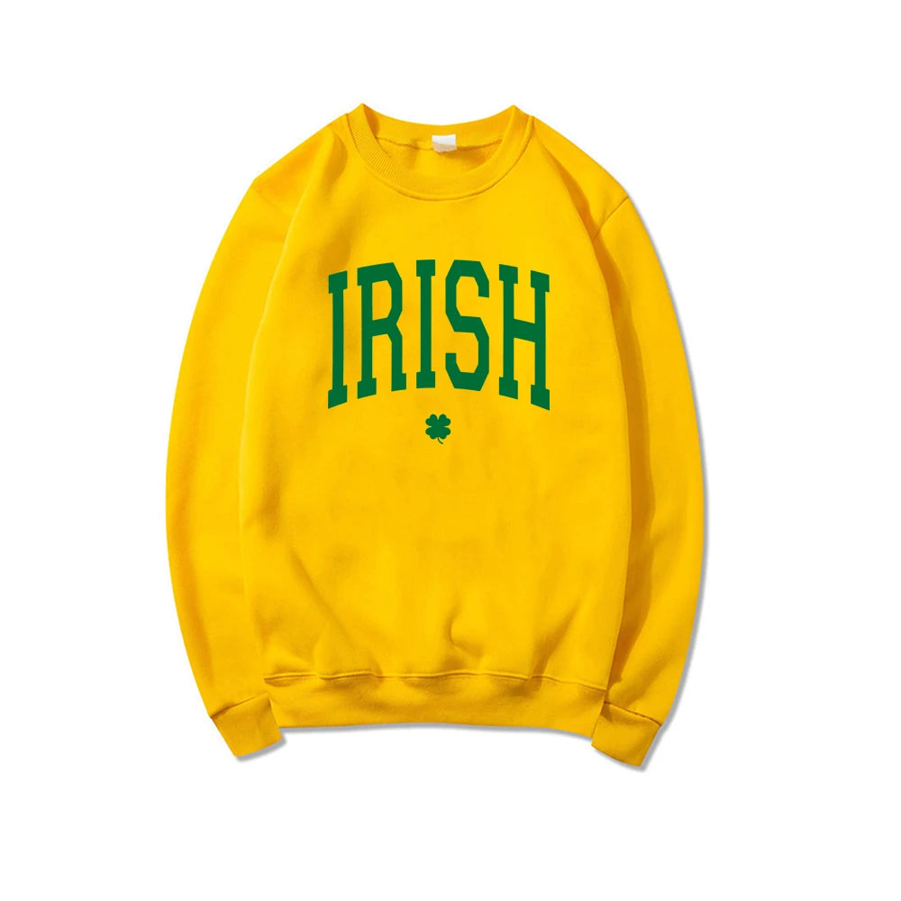 Irish Sweatshirt St Patricks Day Sweatshirts Saint Patricks Day Shirt Women Sweatshirt Long Sleeve Pullover Shamrock Hoodie Tops