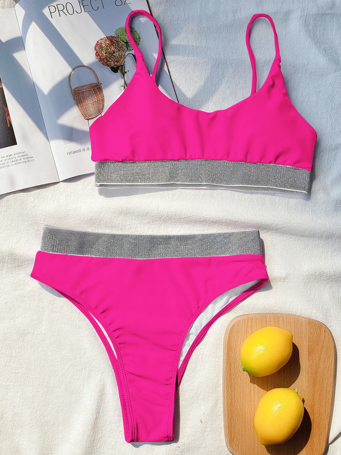 Scoop Neck Spaghetti Strap Two-Piece Swim Set