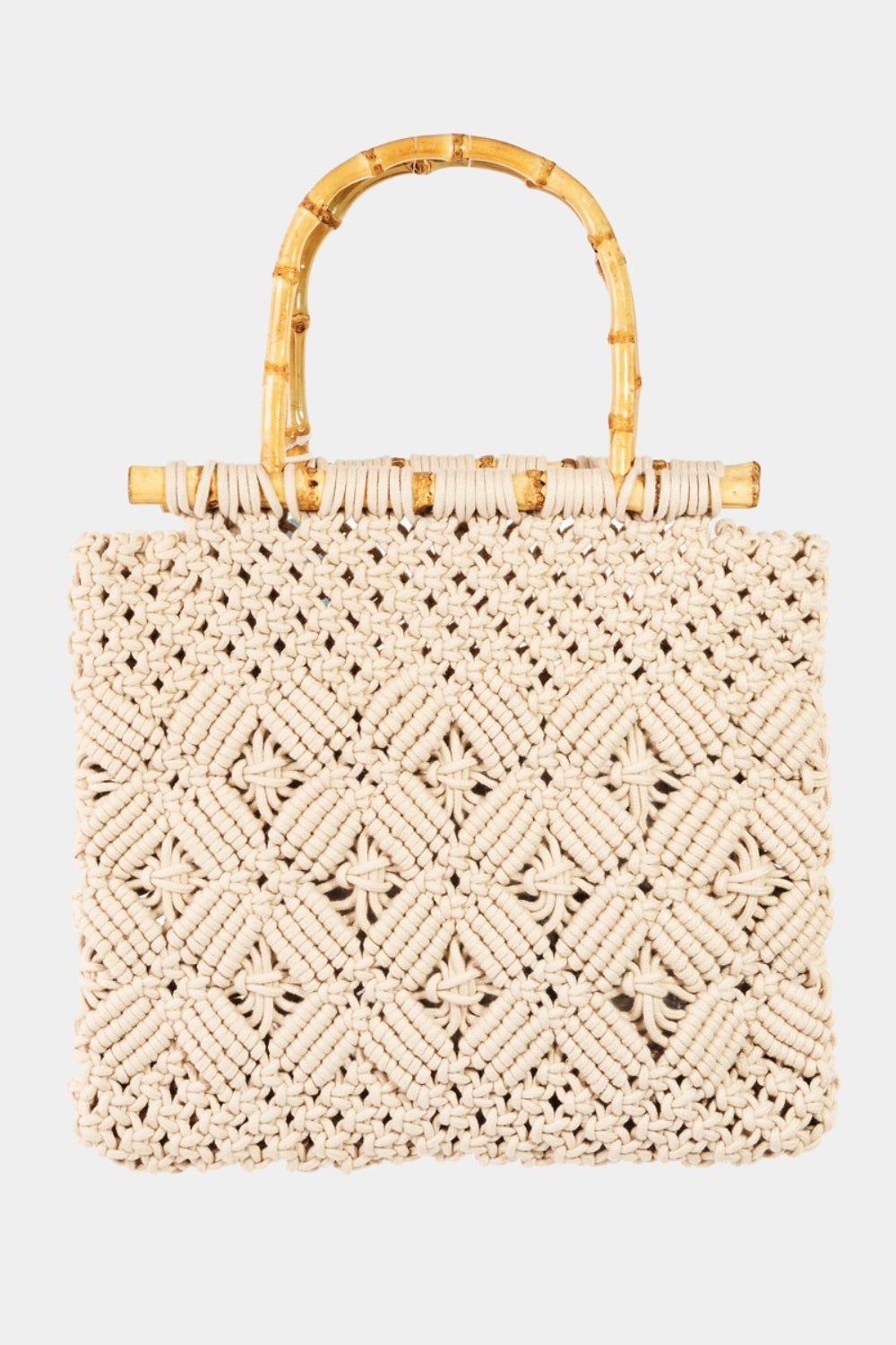 Fame Wooden Handle woven Handbag