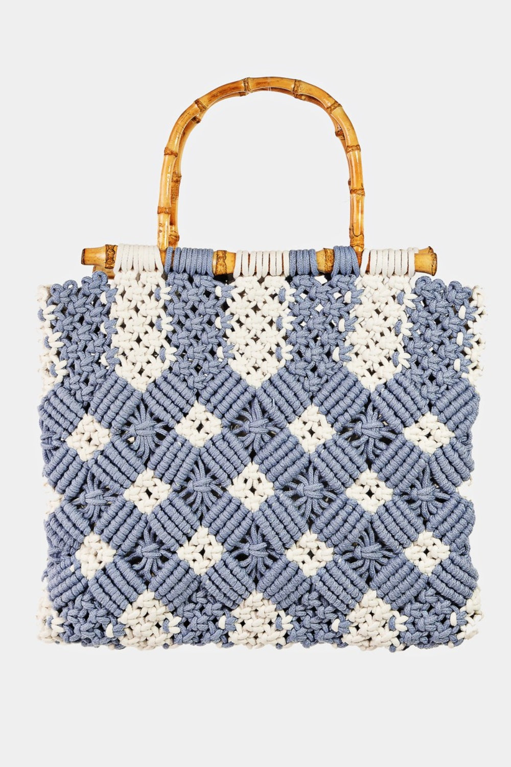 Fame Wooden Handle woven Handbag