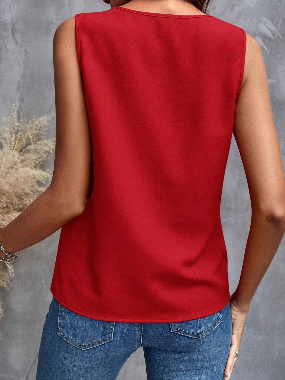 Ruffled V-Neck Tank