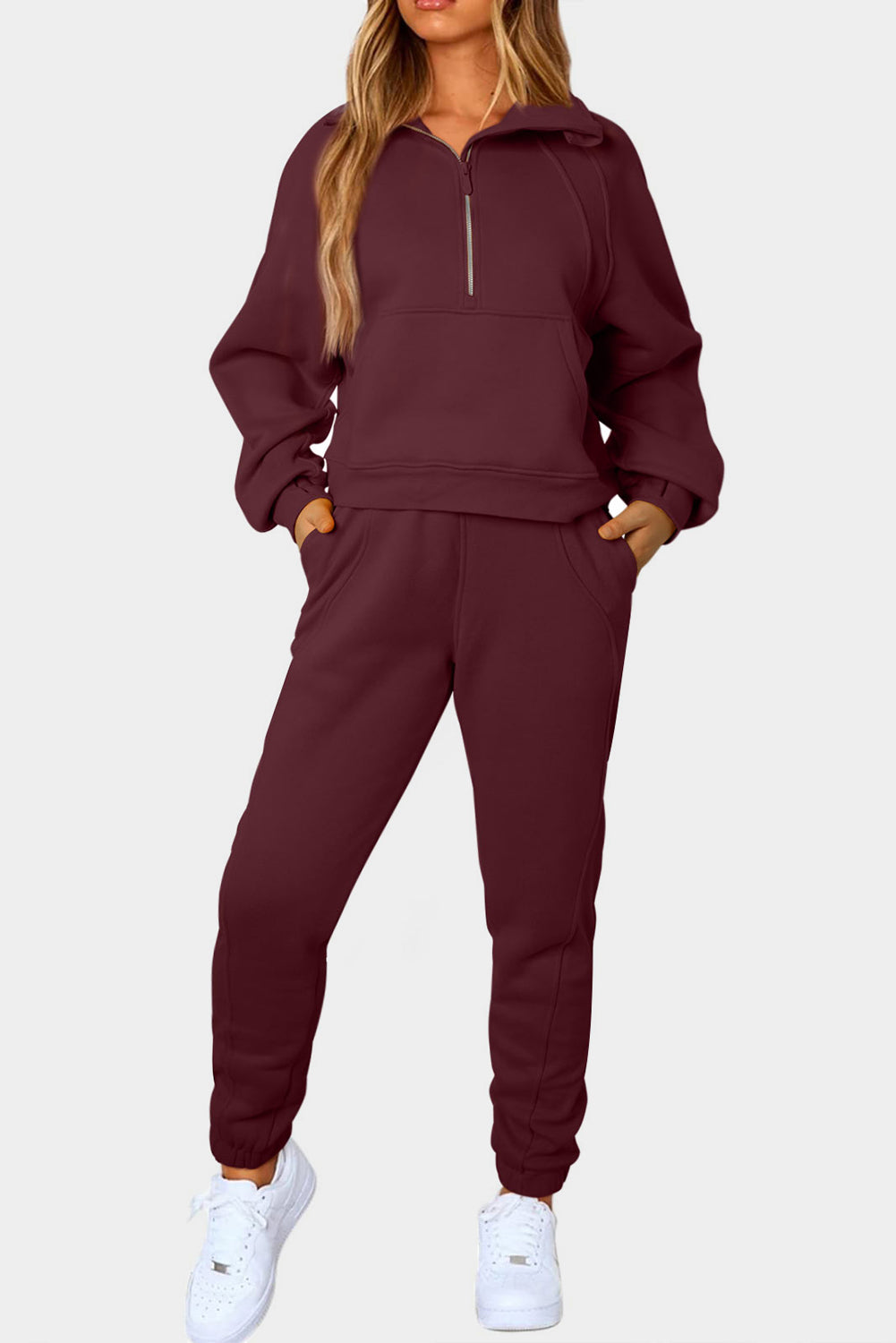 Half-Zip Sports Set with Pockets