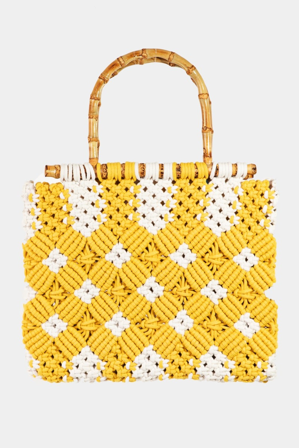 Fame Wooden Handle woven Handbag