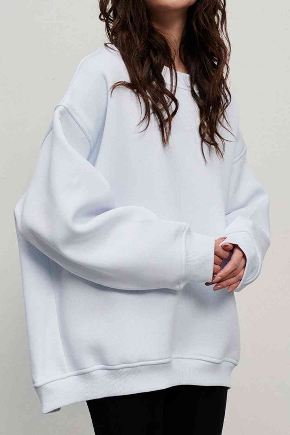 Oversize Round Neck Dropped Shoulder Sweatshirt