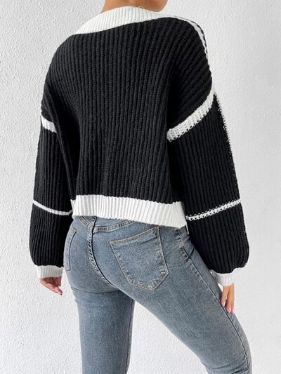 Open Front Dropped Shoulder Cardigan